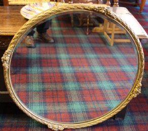 Large Round Gilt Framed Mirror - SOLD