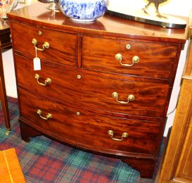 19th cent Mahogany Bow Front Chest - SOLD