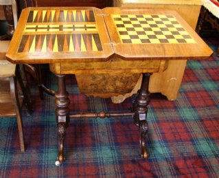 19th cent Walnut Sewing /Games Table - SOLD
