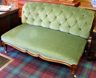 Button Backed Rosewood Framed Settee - SOLD