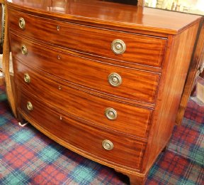 Mahogany Bow Front Chest - SOLD