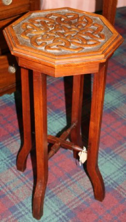 Mahogany Side Table with Celtic Knot Carving