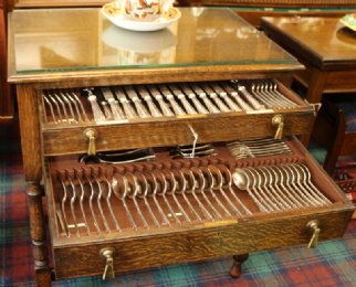 Oak Canteen of Silver Plated Cutlery