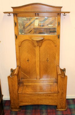 Oak Hallstand with Seat - SOLD