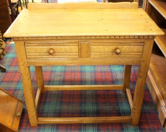 Oak Table with Two Drawers - SOLD