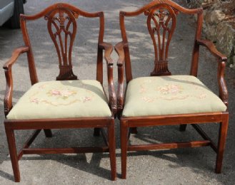 Pair of 19th cent Open Armchairs - SOLD
