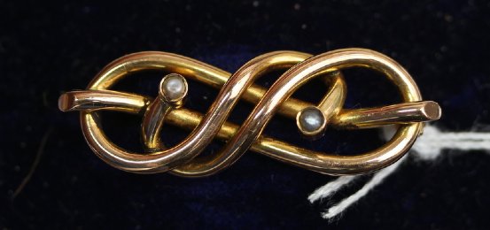 19th cent Gold & Pearl Brooch - SOLD
