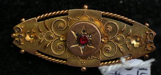 19th cent Gold & Ruby Brooch