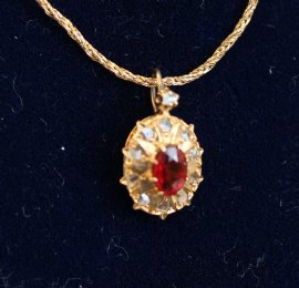 9ct Gold,Ruby & Diamond Pendant - SOLD