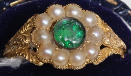 Early 19th cent Gold,Pearl & Gem Set Ring