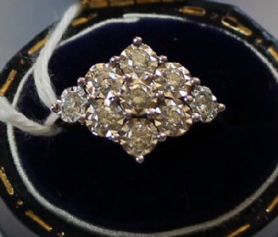 Gold, Diamond Cluster Ring - SOLD