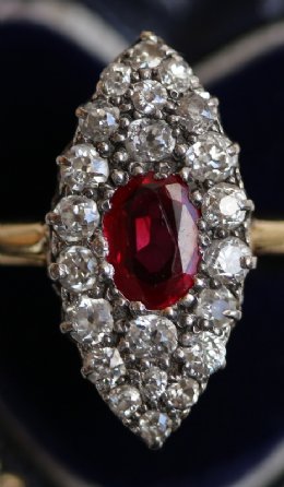Old  Cut Diamond & Ruby Ring - SOLD