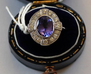 Platinum, Tanzanite & Diamond Ring - SOLD