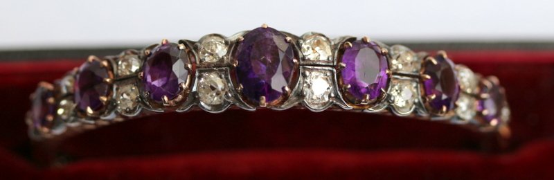 Victorian Amethyst & Diamond Bangle