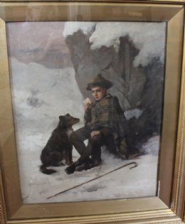 Highland Shepherd Boy -  Oil Painting - SOLD