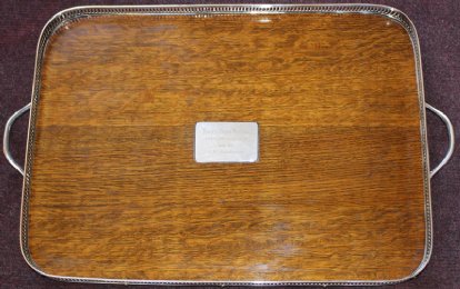 Oak & Silver Plate Gallery Tray