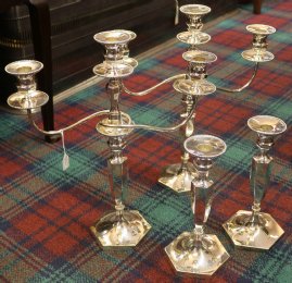 Pr of Candelabras & Cadlesticks