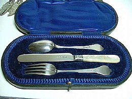 Silver christening set