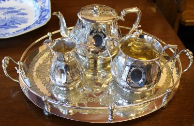 Silver Plated Tea Service & Tray