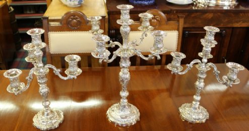 Suite of Victorian Silver Candelabras
