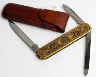 German Pocket Knife in Case - SOLD