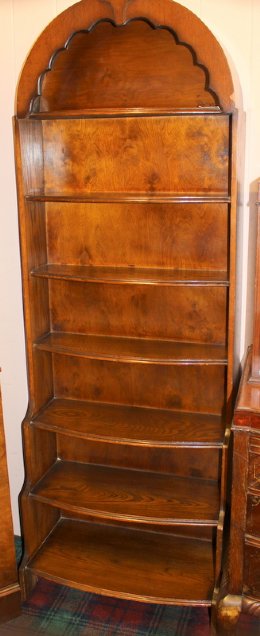 Dome Top Oak Waterfall Bookcase - SOLD