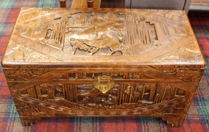 Early 20th cent Chinese Carved Hardwood Trunk - SOLD