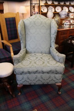 Large Upholstered Wing Chair - SOLD