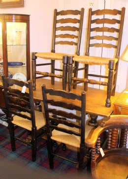 Set of 4 Chairs with rush seats - SOLD
