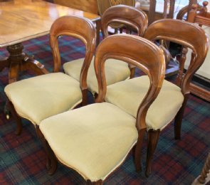 Set of 4 Mahogany Balloon Back Dining Chairs - SOLD