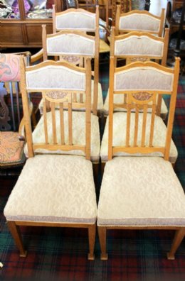 Set of 6 Oak Dining Chairs - SOLD