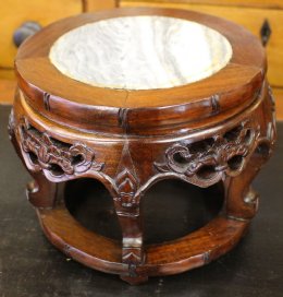 Small Oriental Marble Top Pot Stand - SOLD