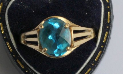 14ct Gold,Blue Topaz Ring