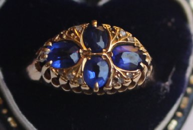 18 ct Gold,Sapphire & Diamond Ring C1910