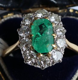 18ct Gold, Emerald & Diamond Ring - SOLD