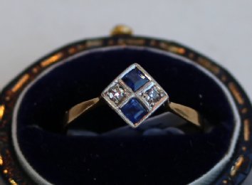 18ct Gold,Platinum,Sapphire&Diamond Ring - SOLD