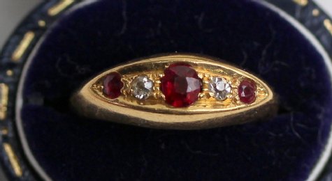 18ct Gold,Ruby & Diamond Ring