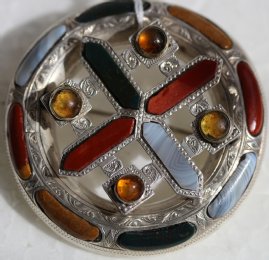 19th cent Silver & Agate Scottish Brooch - SOLD