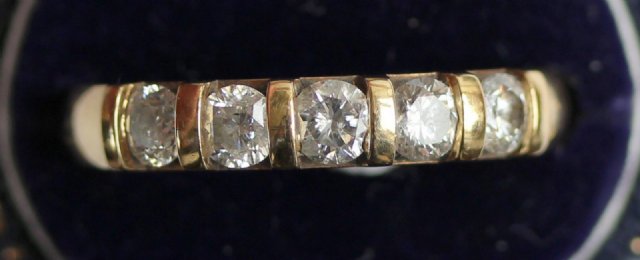 9ct d,Diamond Half Hoop Eternity Ring - SOLD