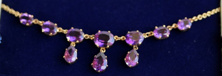 9ct Gold, Amethyst Necklace - SOLD