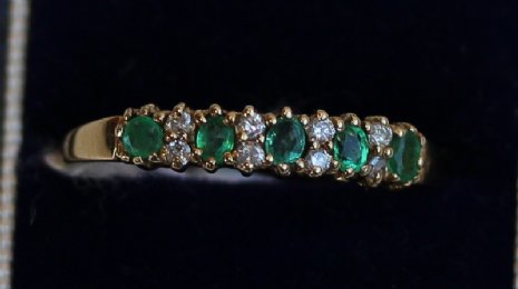9ct Gold,Emerald & Diamond Ring - SOLD