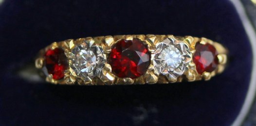 Early 20th cent Garnet & Diamond Ring - SOLD