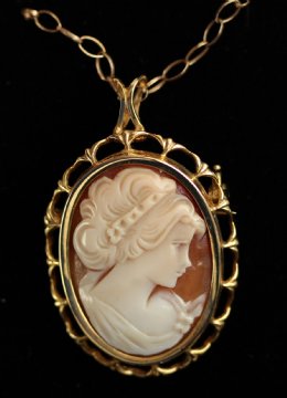 Gold Cameo on Chain - SOLD