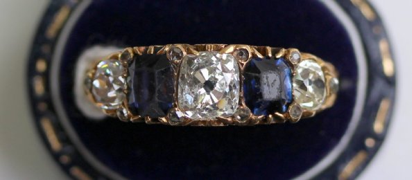Gold Diamond & Sapphire Ring - SOLD