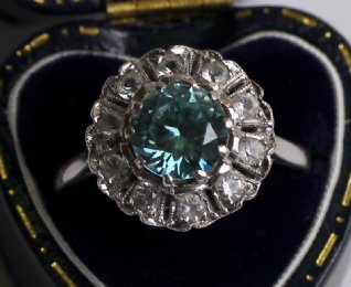 Gold, Zircon, & Diamond Ring