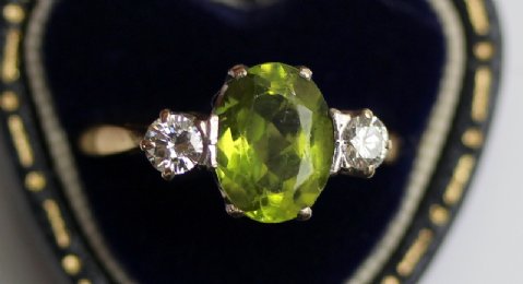 Peridot & Diamond Ring - SOLD