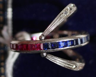 Ruby & Sapphire & Diamond Ring