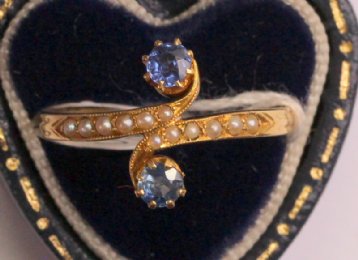 Sapphire & Pearl Ring C1920 - SOLD