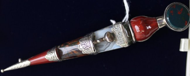 Scottish Silver & Agate Kilt Pin - SOLD