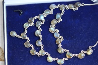 Sterling Silver & Moonstone Set Necklace - SOLD